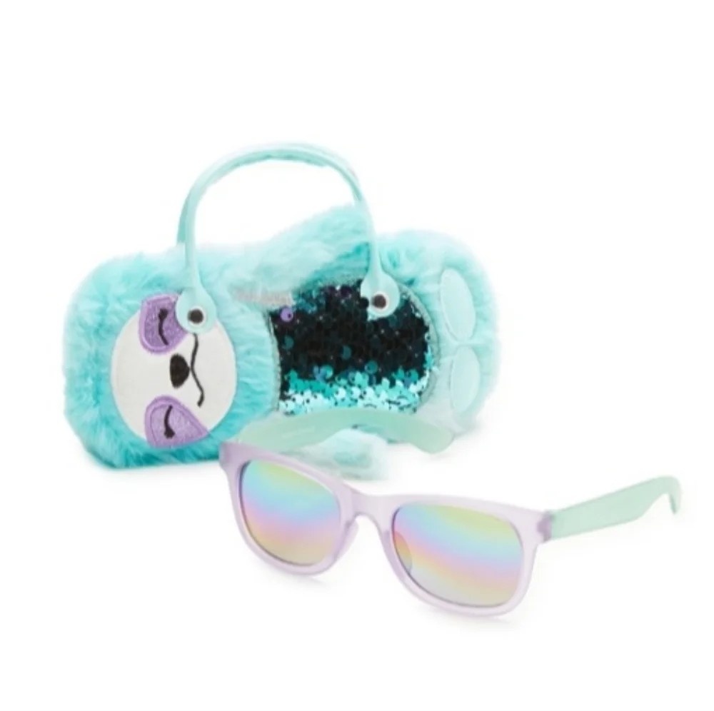 Girls Sunglasses with Sloth Carrying Case